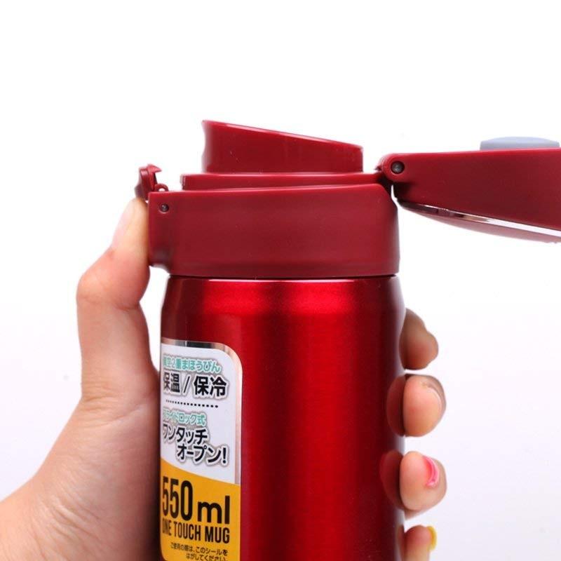 ピーコック ステンレスボトル ワンタッチタイプ レッド 550ml AMW-55