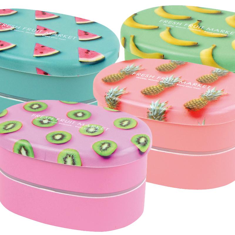 〈FRUITS LUNCH BOX oval〉フルーツ ランチボックス オーバル お弁当箱 弁当箱 楕円 楕円型 2段 二段 お弁当 保存容器 フードコンテナ｜sundriesbase｜08