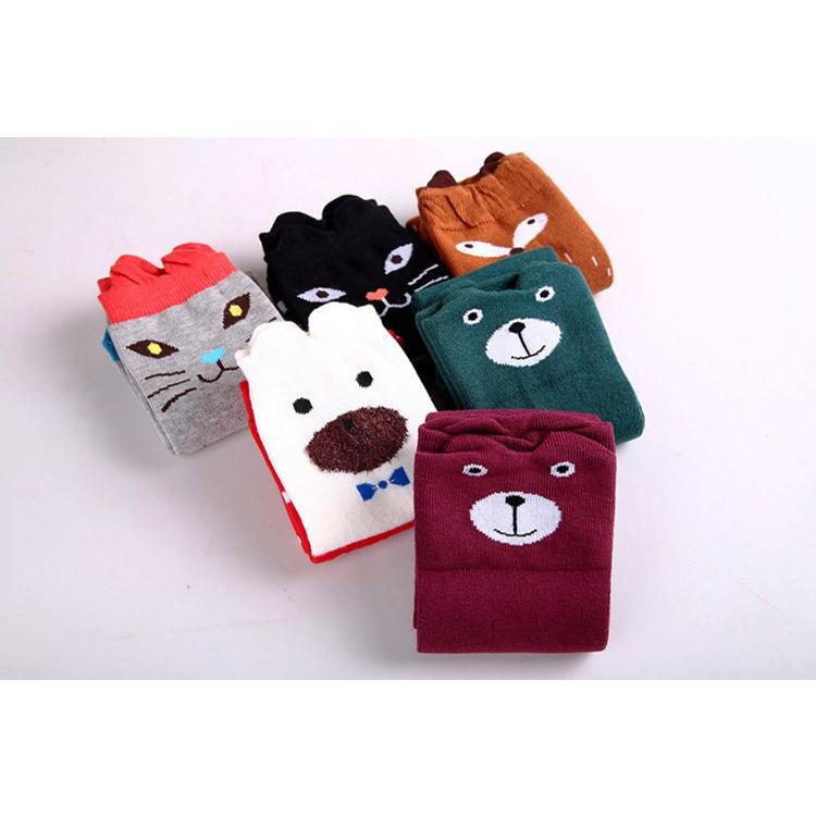 ねこくま  6/25 メール便 子供用 ハイソックス 靴下 猫 ネコ クマ キッズ