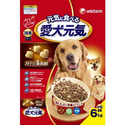 ポイント10倍】愛犬元気ビーフ・緑黄色野菜・小魚入り 6.0kg : サン