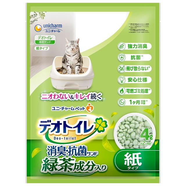 ユニ・チャーム 1週間消臭・抗菌デオトイレ飛び散らない緑茶成分入り消臭サンド4L（Yahoo!・サンドラッグe-shop）