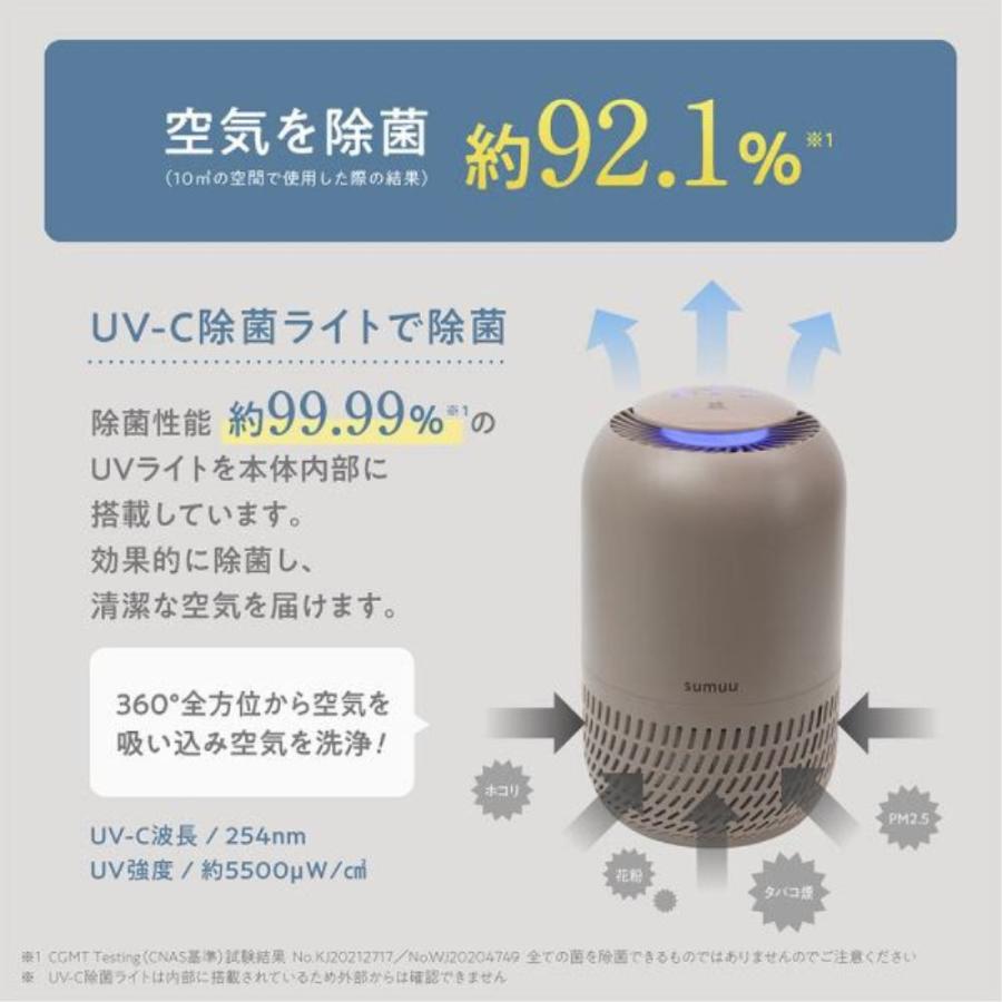 高機能 空気清浄機 sumuu ウキレ モスグレー 【直送品】 返品