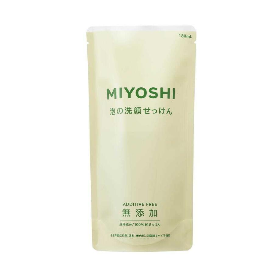 MIYOSHI 泡の洗顔せっけん 180ml 詰替用　19個 ミヨシ 無添加泡の洗顔せっけん 詰め替え用 180ml : サンドラッグe