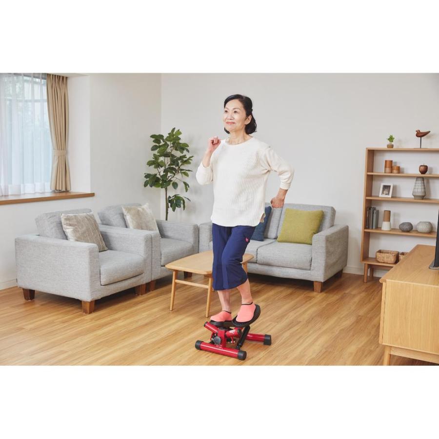 m*u様 NICE DAY エクササイズマシン レッド ポイント5倍】健康ステッパー ナイスデイ レッド NICE-WS3 【直送品