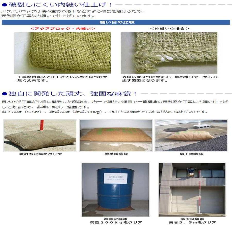 NISSUI AQUABLOCK 未使用 19袋セット 簡易止水材 防災 アクアブロック」 使い捨て版(真水対応) NX-15 【直送品】 返品