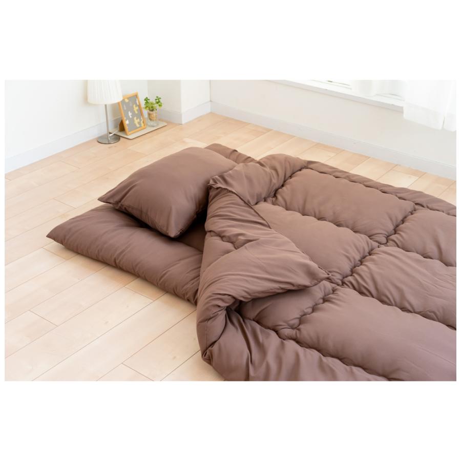 洗える布団3点セット シングル ブラウン 【直送品】 返品・キャンセル 