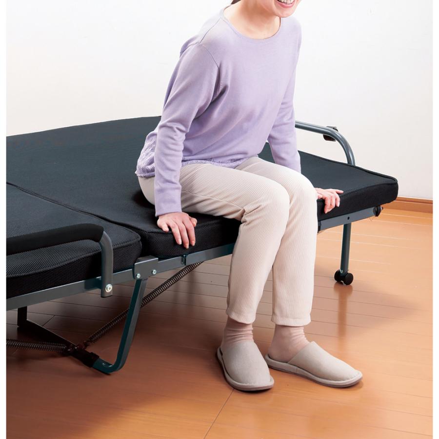 メッシュ仕様収納式電動リクライニングベッド S[04029] 【直送品