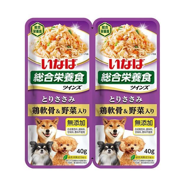 ツインズ いなば とりささみ 鶏軟骨＆野菜入り 40g×2個 【12個セット