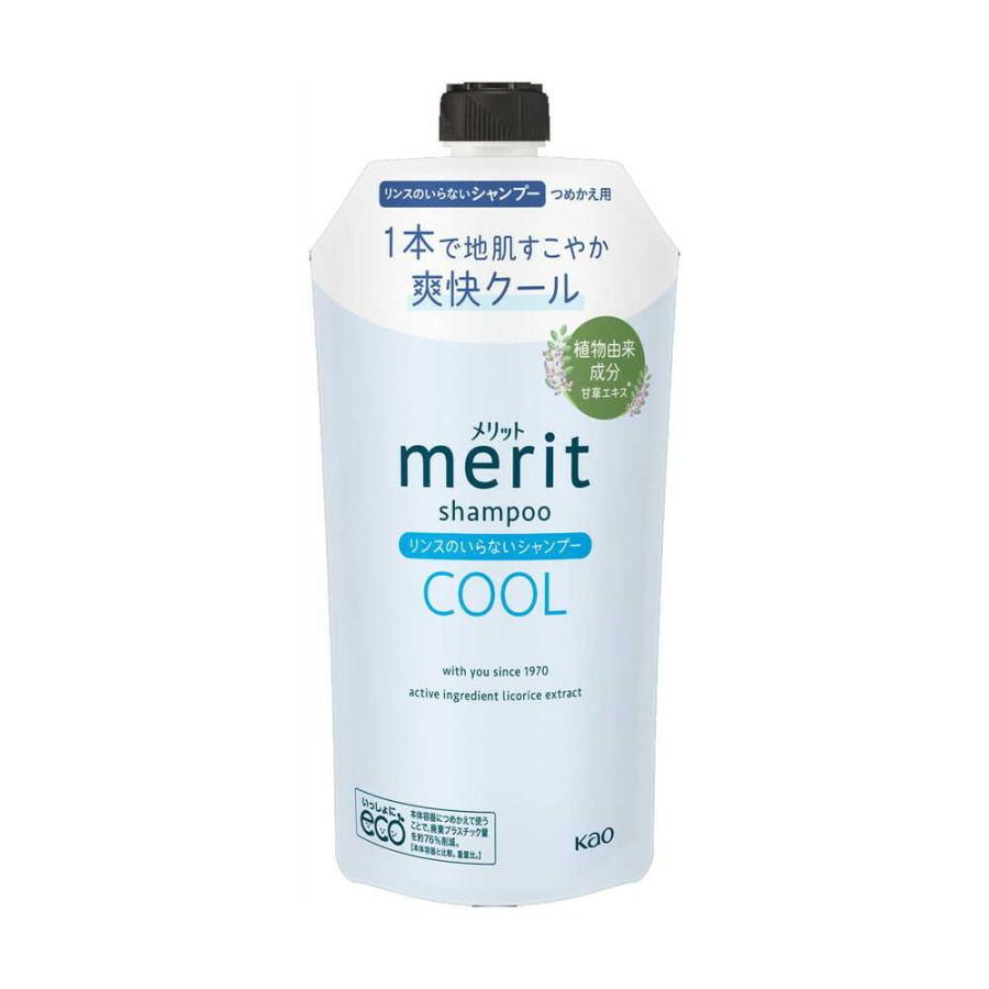 【医薬部外品】花王 メリット リンスのいらないシャンプークール つめかえ用 320ml の商品画像
