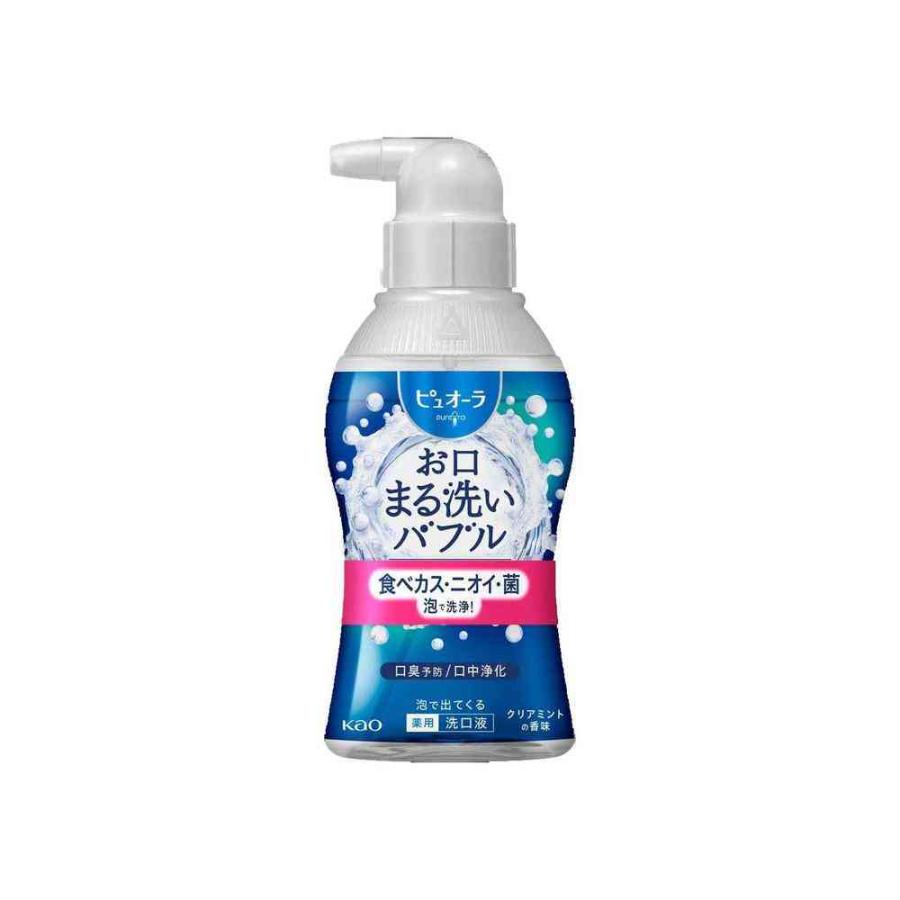 花王 ピュオーラ 泡で出てくる 洗口液 クリアミント 180ml : サン