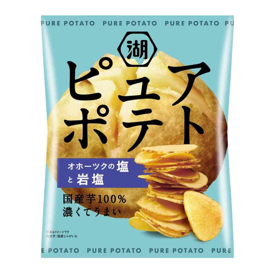 ◇湖池屋 ピュアポテトオホーツクの塩と岩塩 55g 【12個セット