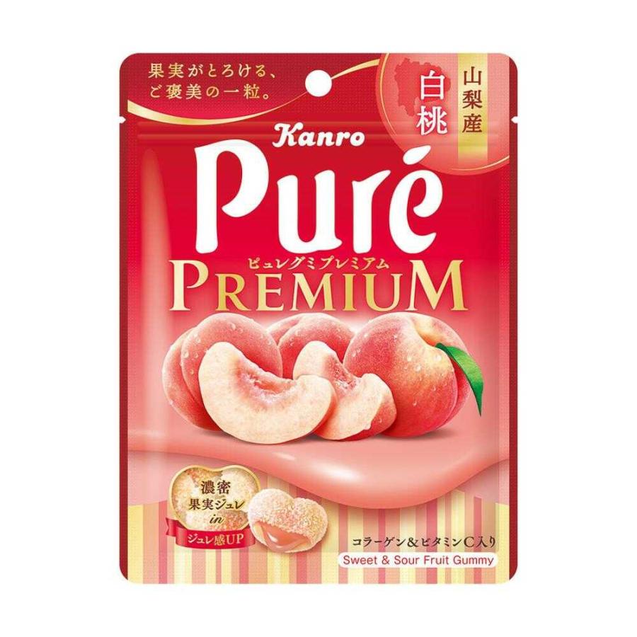 タフグミ　ピュレグミ　プレミアム　まとめ売り　苺　白桃　マスカット　グミ　大容量 ◇カンロ ピュレグミプレミアム山梨産白桃 54g 【6個セット】 : サン