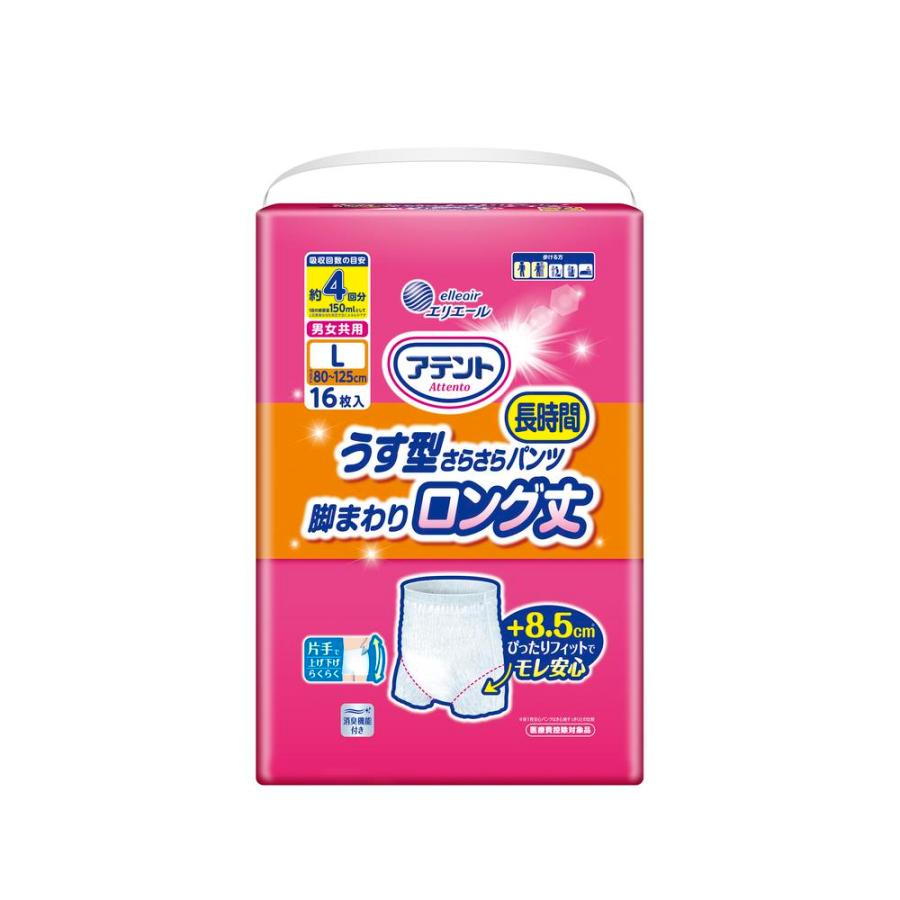 大王製紙 アテントうす型さらさら長時間パンツ脚まわりロング丈 男女