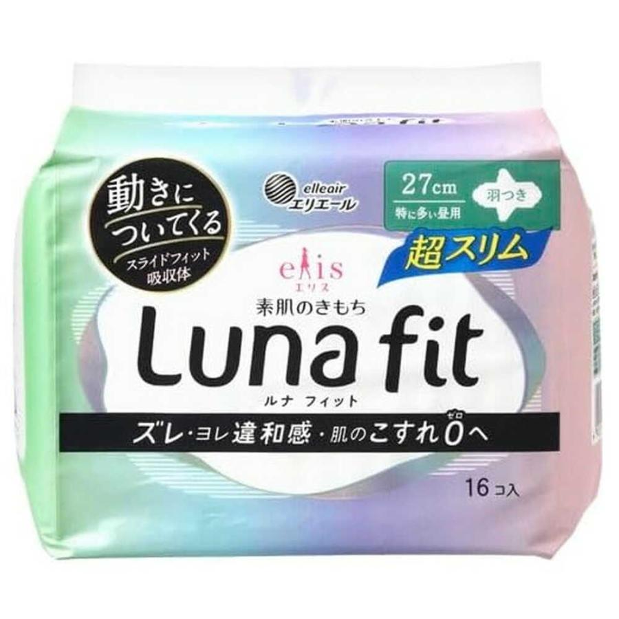 大王製紙 ルナフィット超スリム 特に多い昼用 羽つき 16枚 : サン