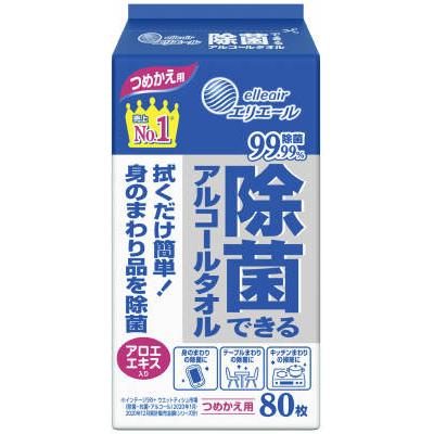 エリエール エリエール除菌できるアルコールタオルつめかえ用80枚 