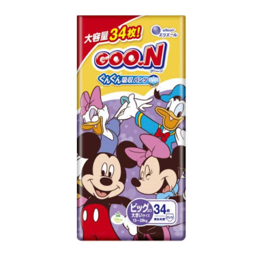 GOO.N 大王製紙 グーンぐんぐん吸収パンツ BIG大 男女共用 34 GOO.N 大王製紙 グーンぐんぐん吸収パンツ BIG大 男女共用 34