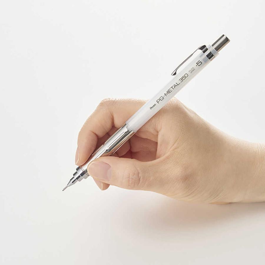 ぺんてる シャープペンシル PGメタル350 0.5mm クリアホワイト軸 PG315