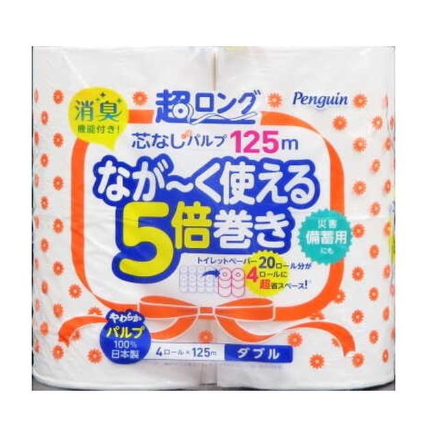 丸富製紙 超ロングパルプ4ロールダブル 107mm×125m【8個セット】（Yahoo!・サンドラッグe-shop）