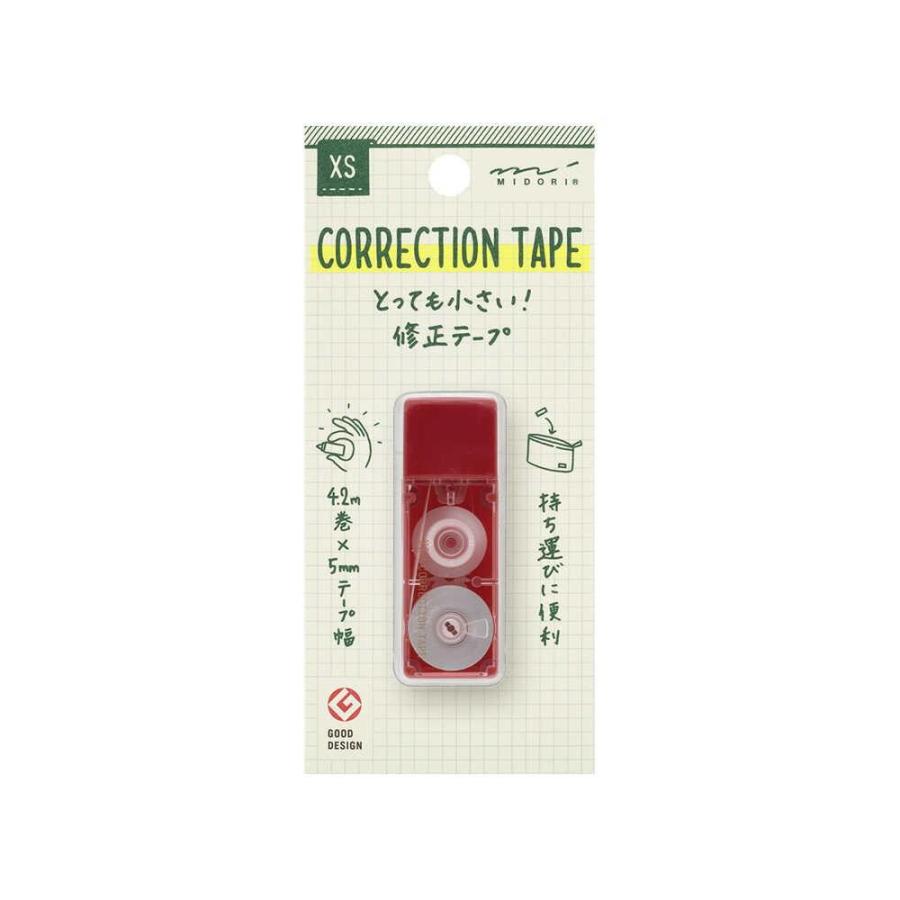 ミドリ XS 修正テープ えんじ 5mm 幅×4.2m 〔使いきりタイプ〕 : サン