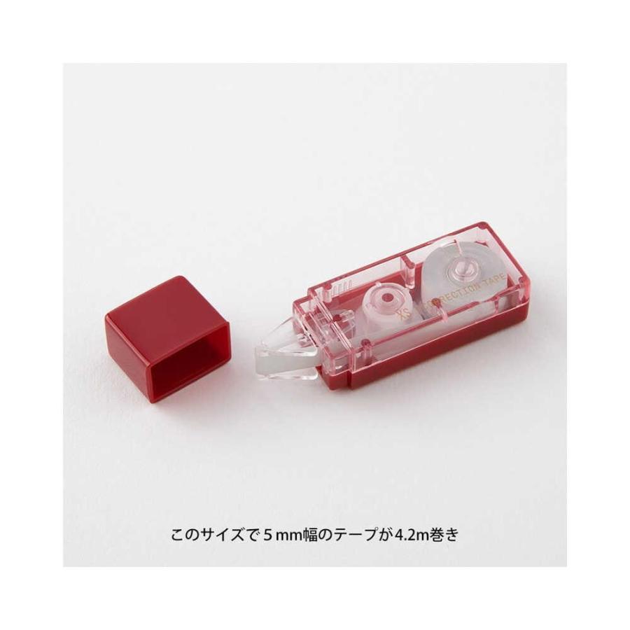 ミドリ XS 修正テープ えんじ 5mm 幅×4.2m 〔使いきりタイプ〕 : サン