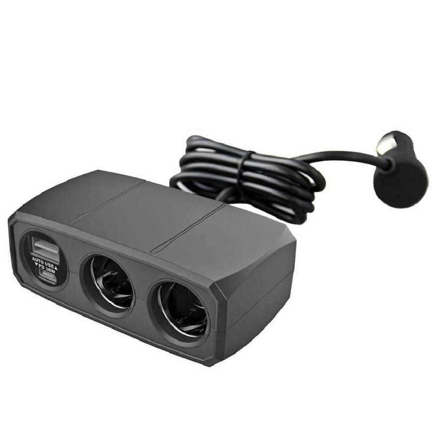 カシムラ 2連セパレートソケットPD30W／リバーシブルUSB自動判定 KX247