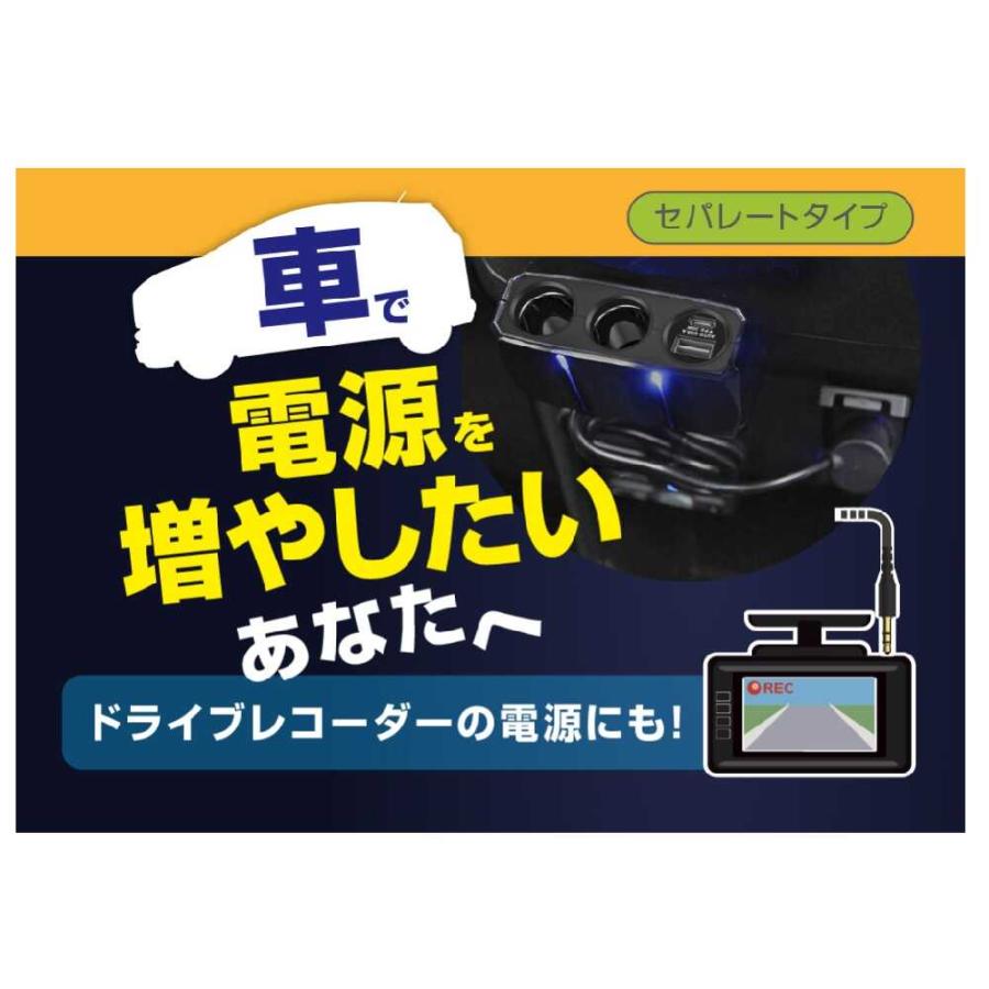 カシムラ 2連セパレートソケットPD30W／リバーシブルUSB自動判定 KX247