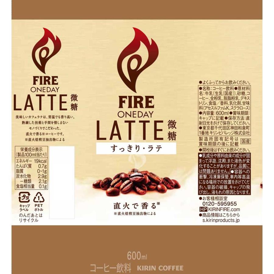 ◇キリン ファイア ワンデイ ラテ微糖 600mL 【24個セット】 : サン