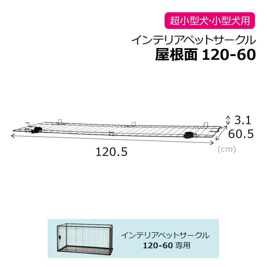 インテリアペットサークル 120-60屋根面BK メーカー直送 ▽返品