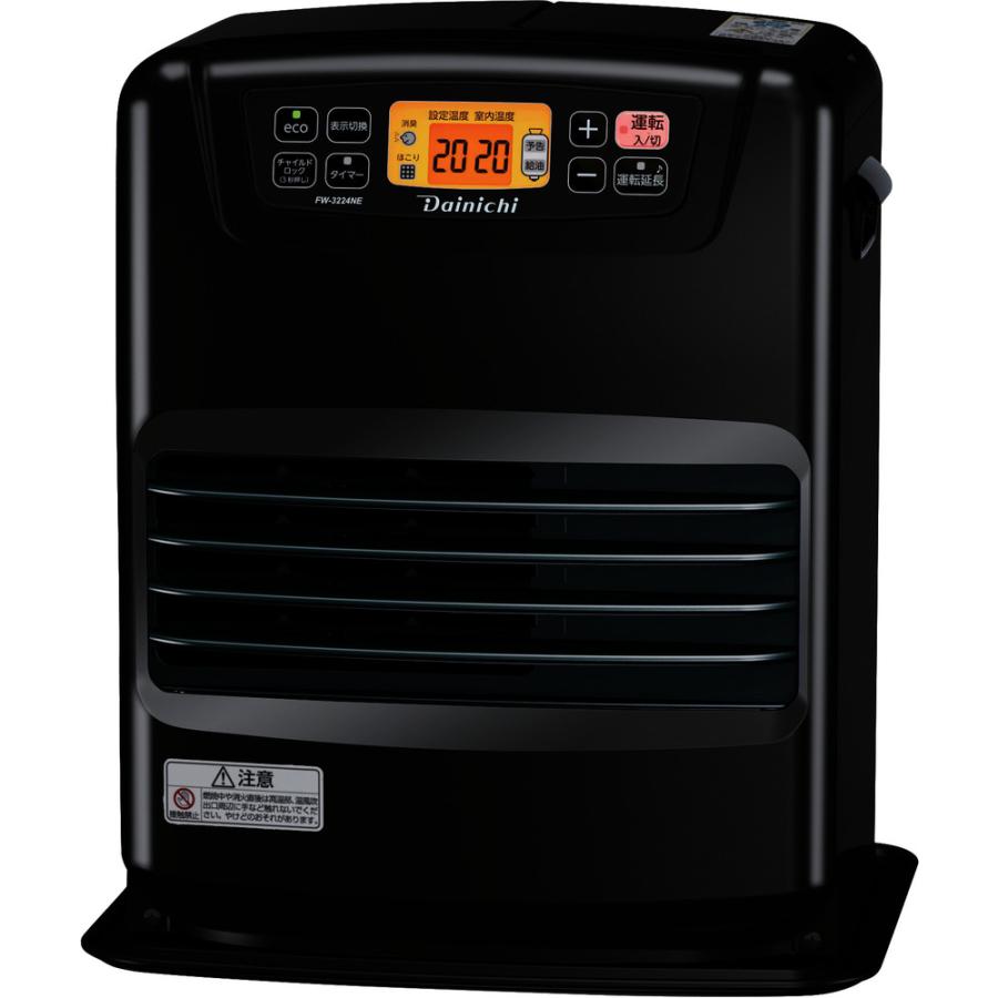 石油ファンヒーターFW-3224NE-ブラック メーカー直送 ▽返品