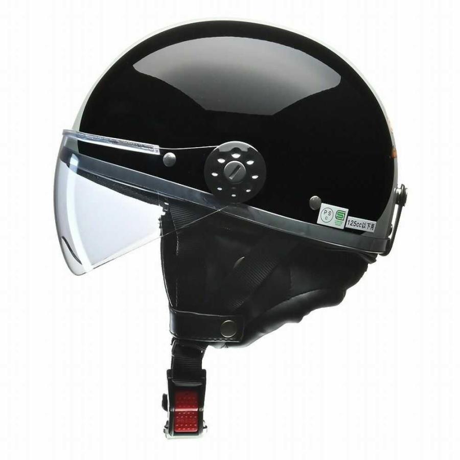 リード工業 O‐ONE シールド付ハーフヘルメット ブラック×シルバー OONE BKSI 1個｜sundrugec｜02