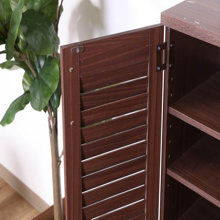 ルーバーシューズボックス ブラウン 90482 【直送品】 返品