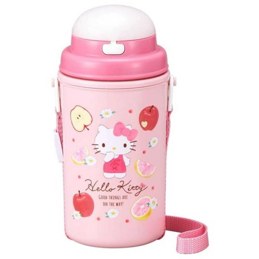 【ハローキティ】 ストロー付水筒（保冷タイプ）日本製 4個セット オーエスケー ハローキティフルーツストロー付水筒 ハローキティ