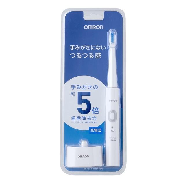 オムロン 電動歯ブラシ HT-B303-W ホワイト 充電式 : 4975479417474