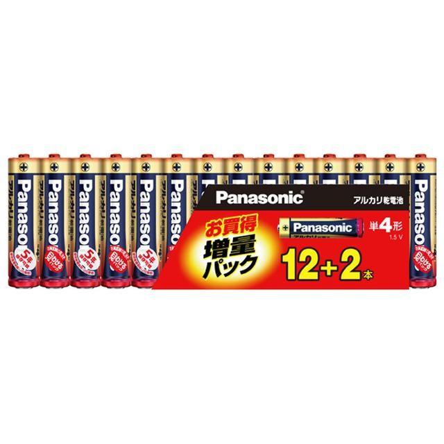 パナソニック アルカリ乾電池 単4電池 12＋2本パック｜sundrugec