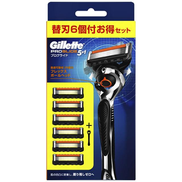 P＆G ジレット プログライドマニュアル5Bホルダー付 替刃6個付 : サン