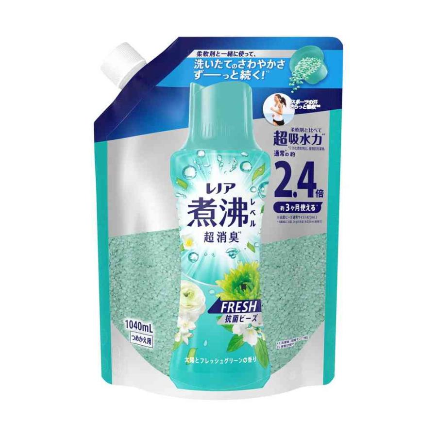 P&G レノア煮沸レベル 消臭 抗菌ビーズ 太陽とフレッシュグリーンの香り つめかえ用特大 1040ml : サンドラッグe-shop ...