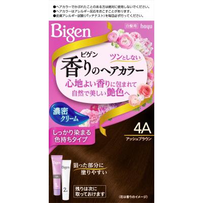 【医薬部外品】ビゲン 香りのヘアカラー クリーム 4A アッシュブラウン 40g＋40g｜sundrugec