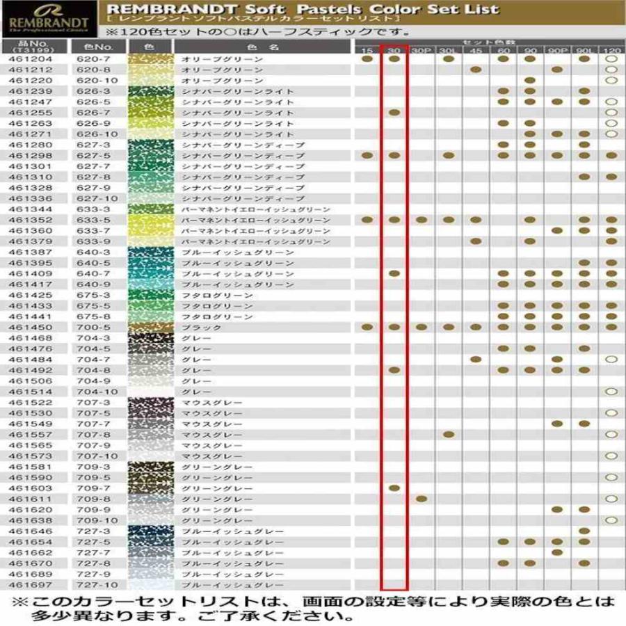 レンブラント ソフトパステル 30色セット 基本色 473377 【直送品】 返品・キャンセル・他商品と同時購入は不可_5