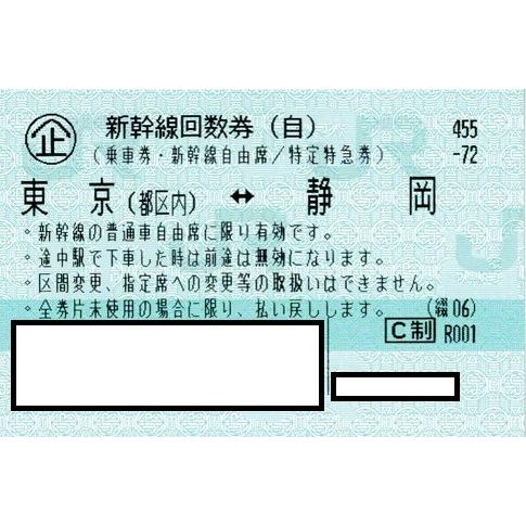 新幹線 東京ー静岡 自由席回数券チケット 1枚 片道 T Sizufree1 サンドリー 通販 Yahoo ショッピング