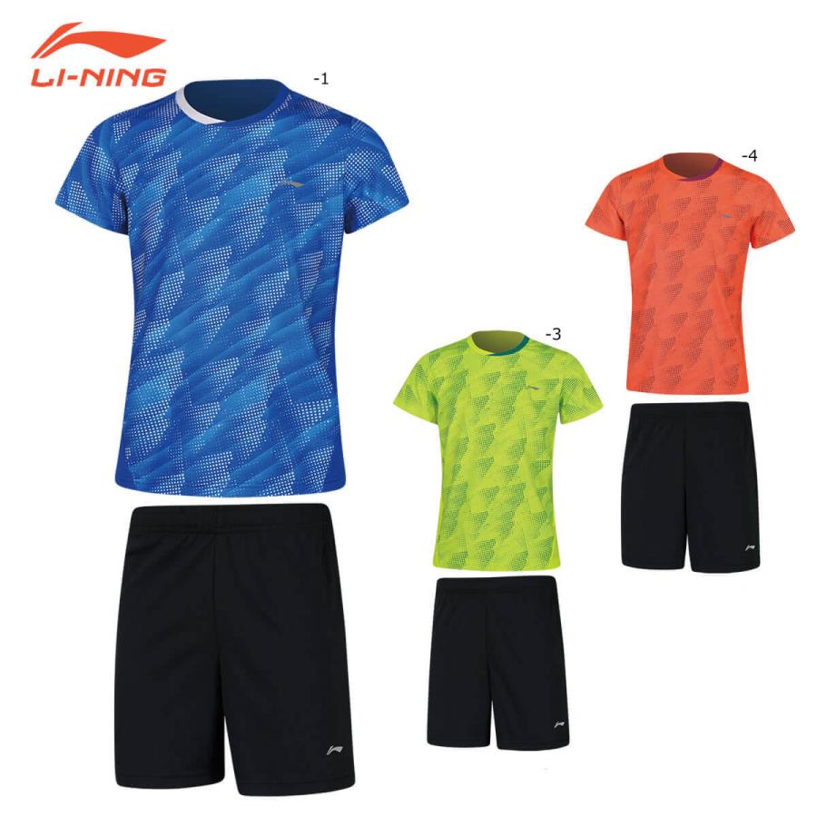 LI-NING 【特価】LI-NING AATP022 ゲームシャツ＋ハーフパンツセット