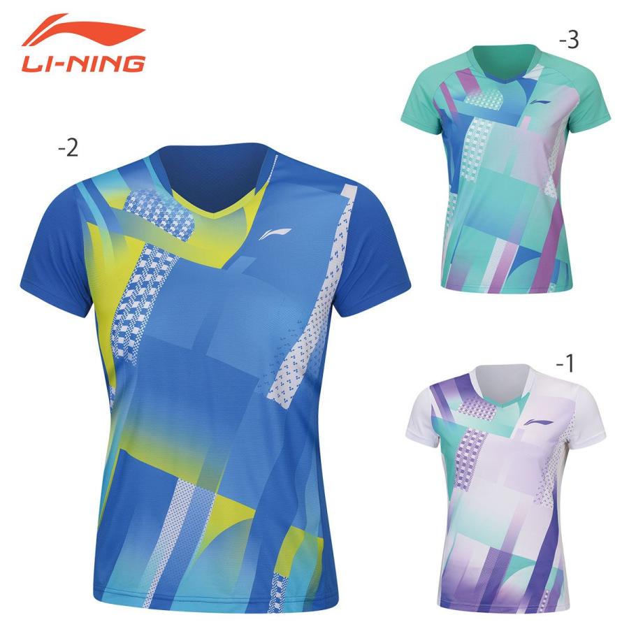 日本代表所属バドミントンチーム日立のウェアになります。 サイズはLサイズです。 LI-NING LI-NING AAYS064 ゲームシャツ バドミントンウェア(レディース