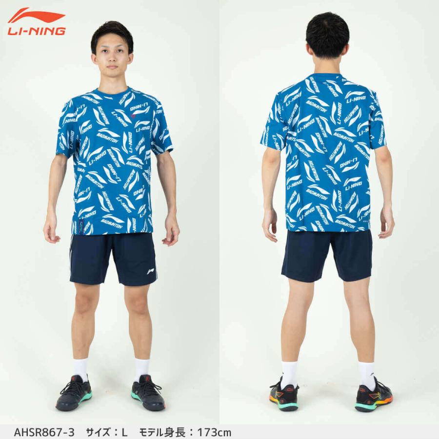 LI-NING LI-NING AHSR867 トレーニングTシャツ バドミントンウェア
