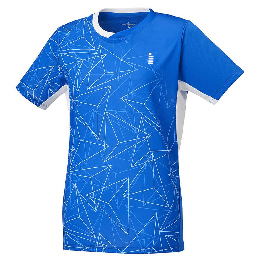 バドミントン　青　シャツ　ゲームシャツ LI-NING AAYS062 ゲームシャツ バドミントンウェア(レディース