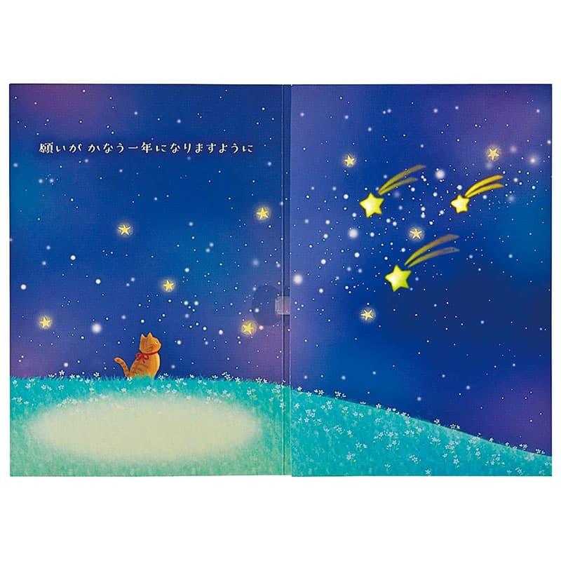 バースデーカード ライト＆メロディー ♪見上げてごらん夜の星を 夜空