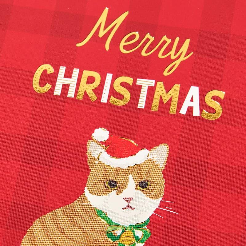 クリスマスカード ミニ サンタ帽子をかぶるネコ JXMN 8-5 243523