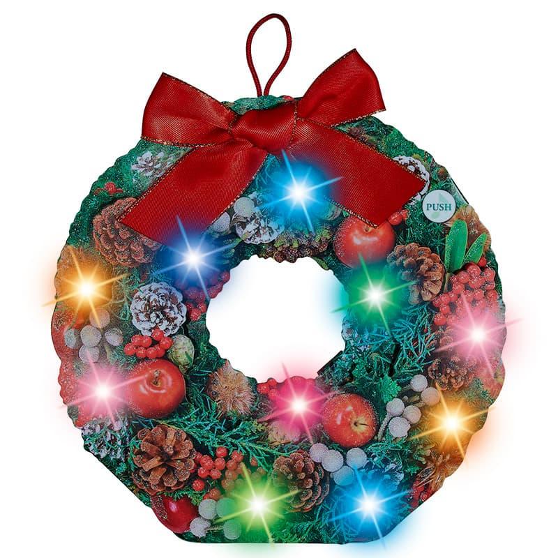 クリスマスカード ライト＆メロディー リース ♪ジングルベル JXPM 6-5