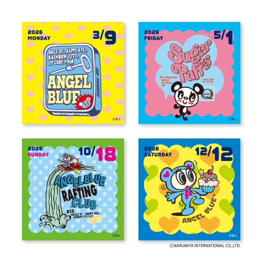 送料無料 2026年度カレンダー エンジェルブルー 日めくり 26NK4450 新