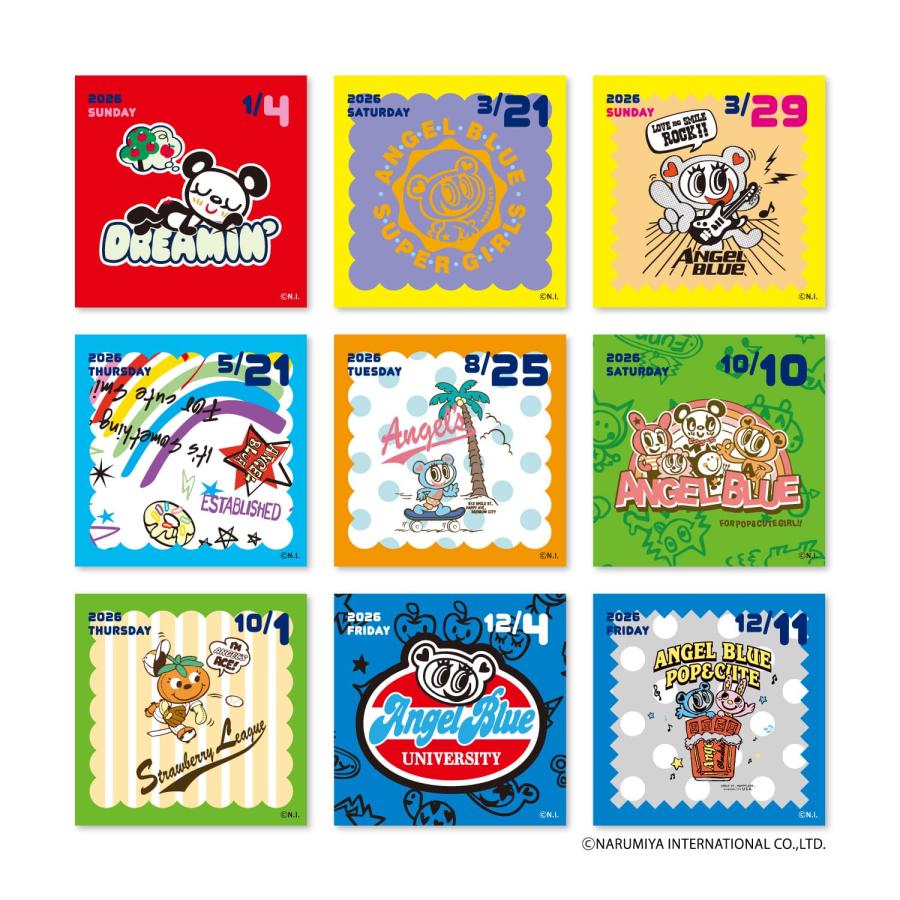 送料無料 2026年度カレンダー エンジェルブルー 日めくり 26NK4450 新