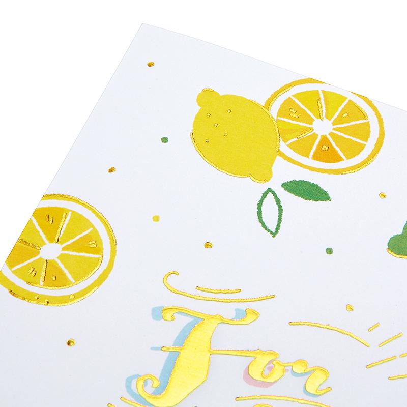多目的カード レモン エンボス 金箔加工 MU213-3 607631 サンリオ