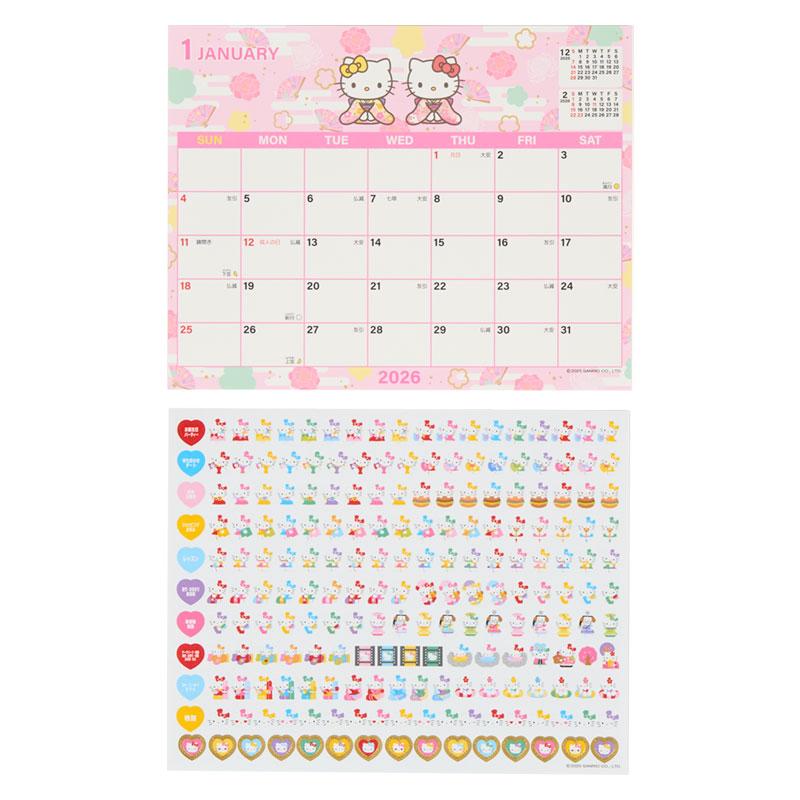 2026年度カレンダー 卓上 ハローキティ シート 622265 サンリオ sanrio